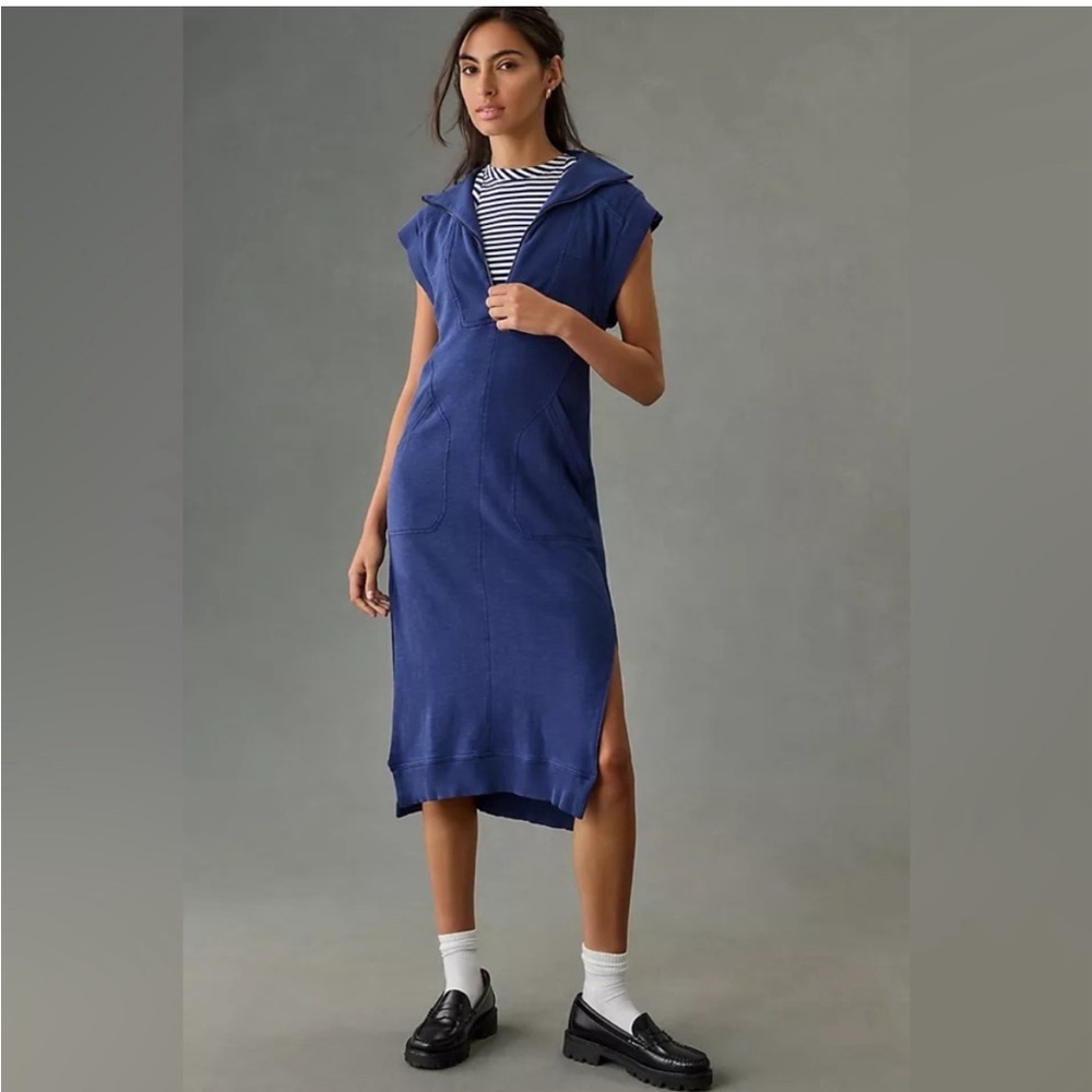 Anthropologie Daily Practice blue Meru Shift Dress Small